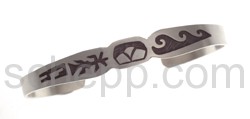 Armspange, Lebensbaum und Ornamente (Hopi-Style), schmal
