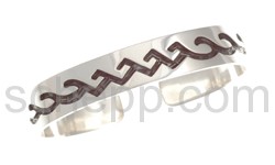 Bangle, abstract wave design (Hopi style), narrow