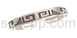 Bangle, abstract ornaments (Hopi style), narrow