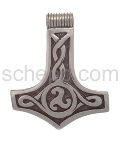 Pendant Celtic, Thor\'s hammer with knot design and triskele