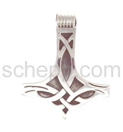 Pendant Celtic, Thor\'s hammer with knot design and Triskele