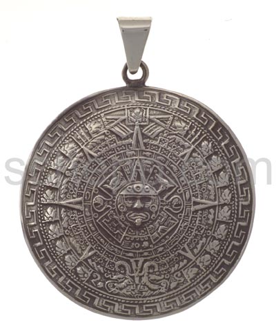 Aztekenkalender Anhänger Silber