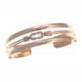 Bangle, copper stripes with knot