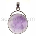 Pendant, amethyst, round