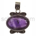 Pendant, amethyst, oval