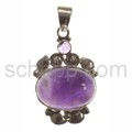 Pendant, amethyst, oval