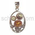 Pendant, amber, oval