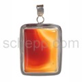 Pendant, carnelian, rectangular