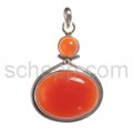 Pendant, carnelian, oval