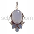 Pendant, chalcedony, oval