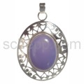 Pendant, chalcedony, oval