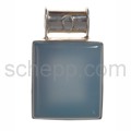 Pendant, chalcedony, rectangular