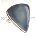 Ring, chalcedony, triangular