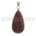 Pendant, Cafe-Obsidian, drop-shaped