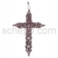 Kreuzanh�nger, Amethyste mit Faccettenschliff