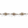 Link bracelet, citrines, facet cut