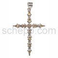 Pendant cross, citrines, facet cut, large