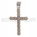 Pendant cross, citrines, facet cut