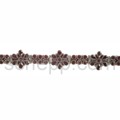 Link bracelet, garnet, facet cut