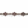 Gliederarmband, Granat mit Facettenschliff und Perlen