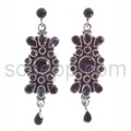 Drop earrings, facet cut lolites, large