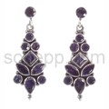 Drop earrings, facet cut lolites
