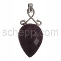 Pendant, facet cut onyx