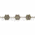 Link bracelet, facet cut peridots