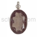 Anh�nger, Rauchquarz mit Facettenschliff, oval