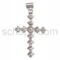 Cross pendant, facet cut zircons