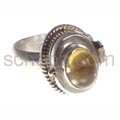 Poison ring, top opens, citrine