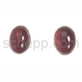 Ear studs, small garnets, oval
