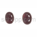 Ear studs, garnet, oval