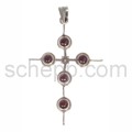 Pendant cross, garnet