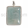 Pendant, jade, rectangular