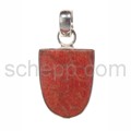 Pendant, coral, rounded