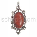 Pendant, coral, oval, small