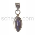 Pendant, labradorite, navette shape