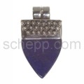 Pendant, lapis lazuli, with silver ornaments