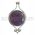 Pendant, lapis lazuli, round