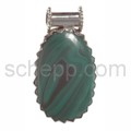 Pendant, malachite, oval