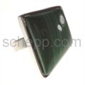 Ring with malachite, angular