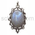 Pendant, moonstone, oval