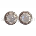 Ear studs, moonstone, round
