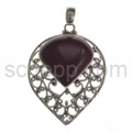 Pendant, onyx, drop shape