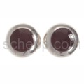 Ear studs, onyx, oval