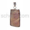 Anh�nger, metallisierte Quarz-Druse, eckig