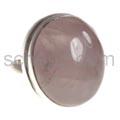 Ring with large rose quartz, round