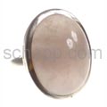 Ring with large rose quartz, oval