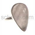 Ring with rose quartz, drop shape
